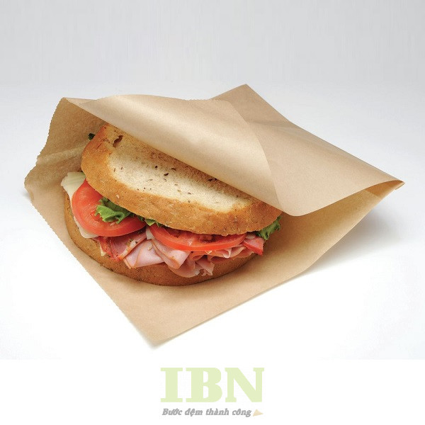 Mẫu túi giấy kraft đựng sandwich ép hai biên