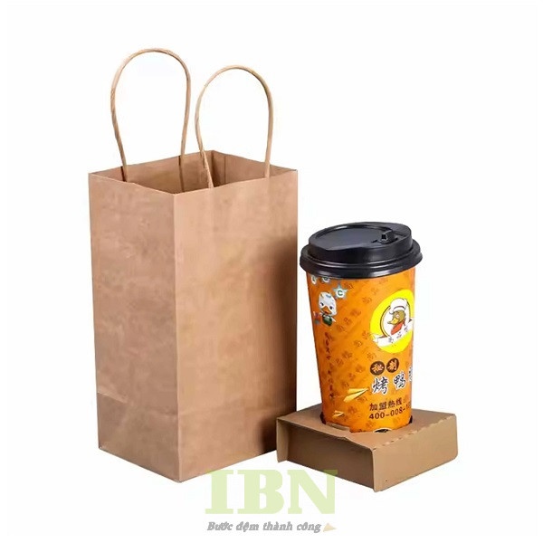 Mẫu túi giấy đựng trà sữa loại 1 ly