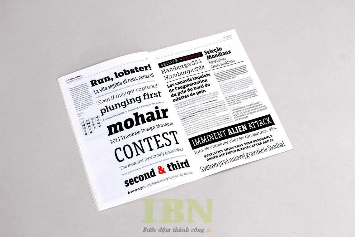 Phân loại font chữ sử dụng trong catalogue