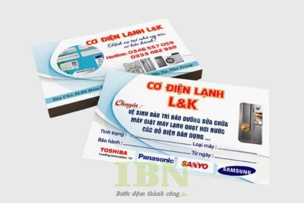 Mẫu card visit điện lạnh L&K