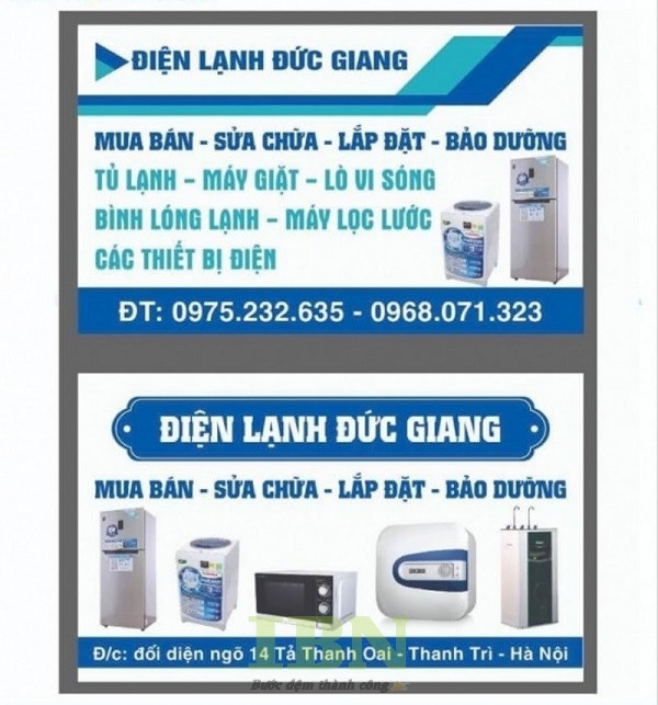 Mẫu danh thiếp điện lạnh Đức Giang