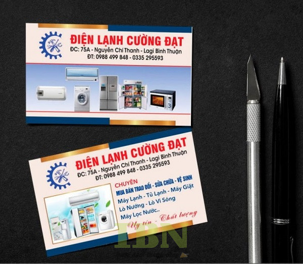 Mẫu danh thiếp điện lạnh Cường Đạt