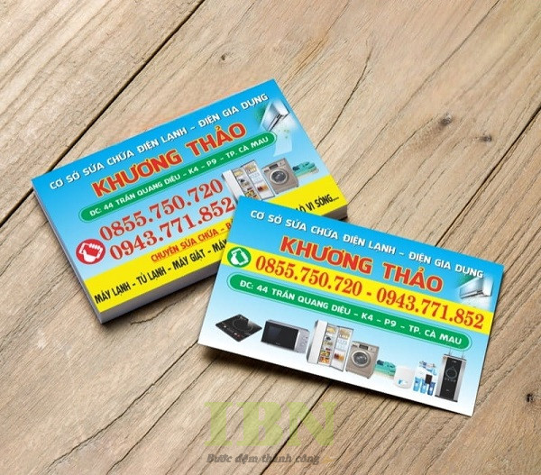 Mẫu name card điện lạnh Khương Thảo
