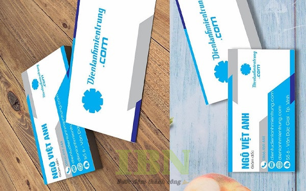 Mẫu name card điện lạnh tone xanh dương