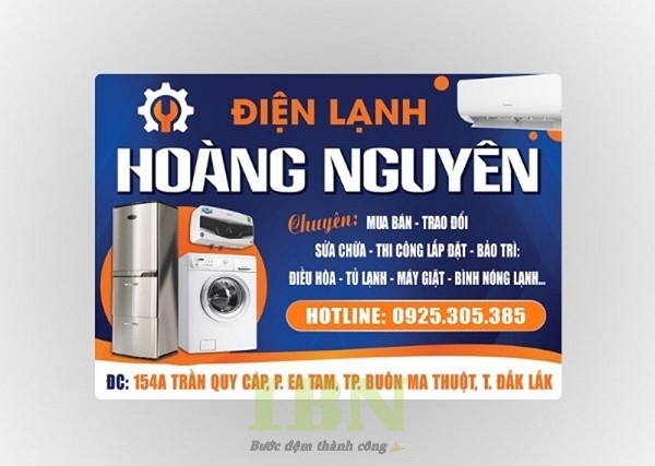 Mẫu card visit điện lạnh Hoàng Nguyên
