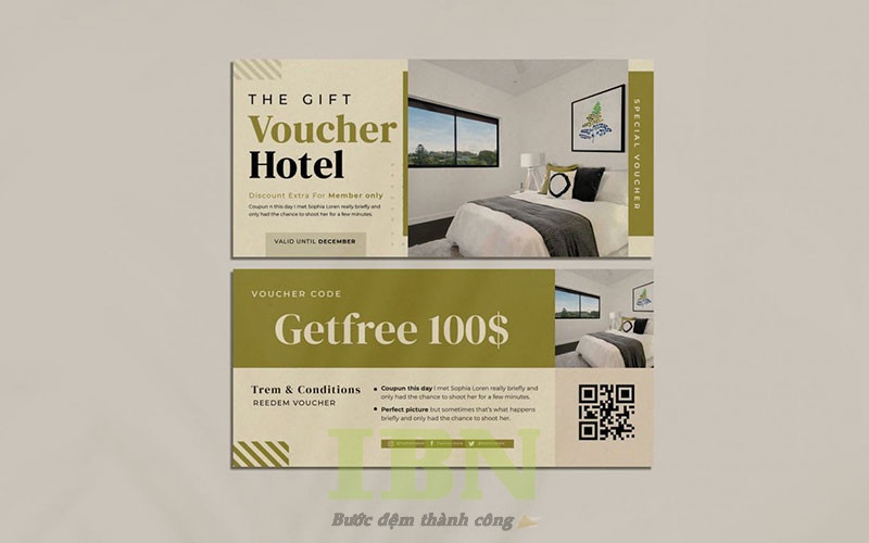 Mẫu card visit nhà nghỉ kết hợp voucher