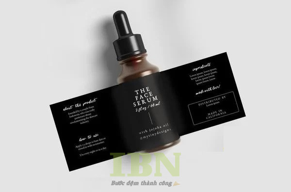 Mẫu decal mỹ phẩm cán màng mờ