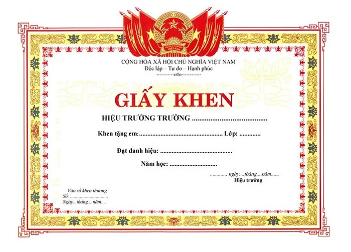 Về tiêu chuẩn xét tặng giấy khen và bằng khen