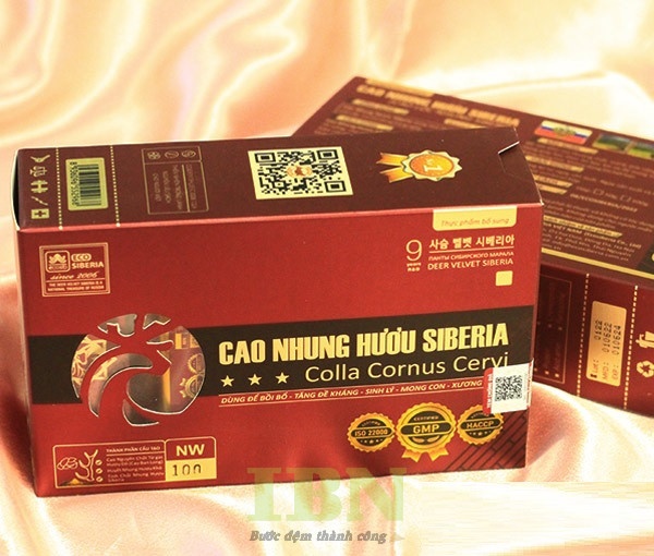 Mẫu hộp giấy đựng nhung hươu ép kim sang trọng