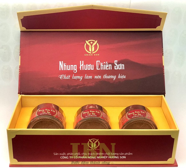 Mẫu hộp đựng nhung hươu nắp nam châm cao cấp