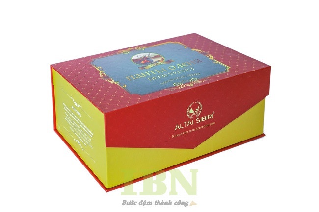 Mẫu hộp giấy cứng đựng nhung hươu cao cấp