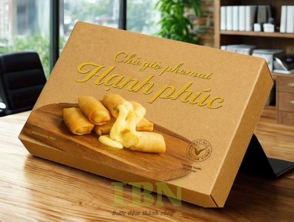 Mẫu hộp đựng chả giò bằng giấy Kraft