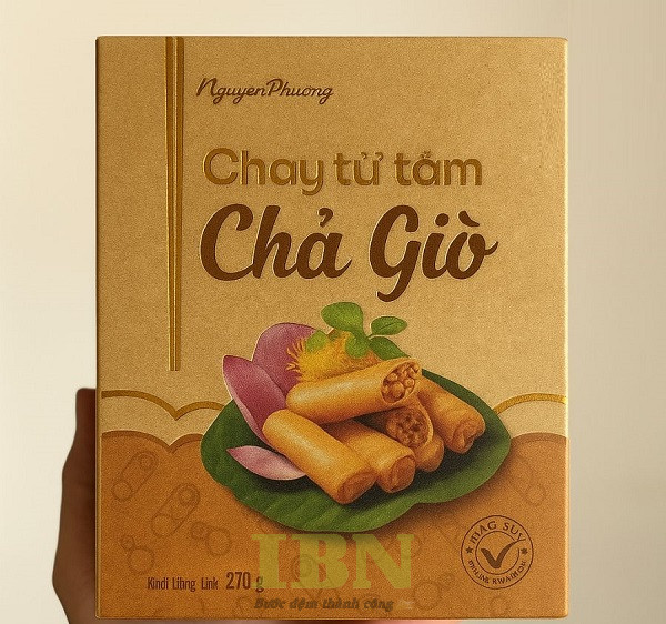 Mẫu hộp giấy đựng chả giò chay