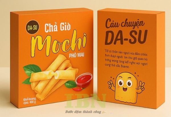 Mẫu hộp giấy đựng chả giò hình vuông
