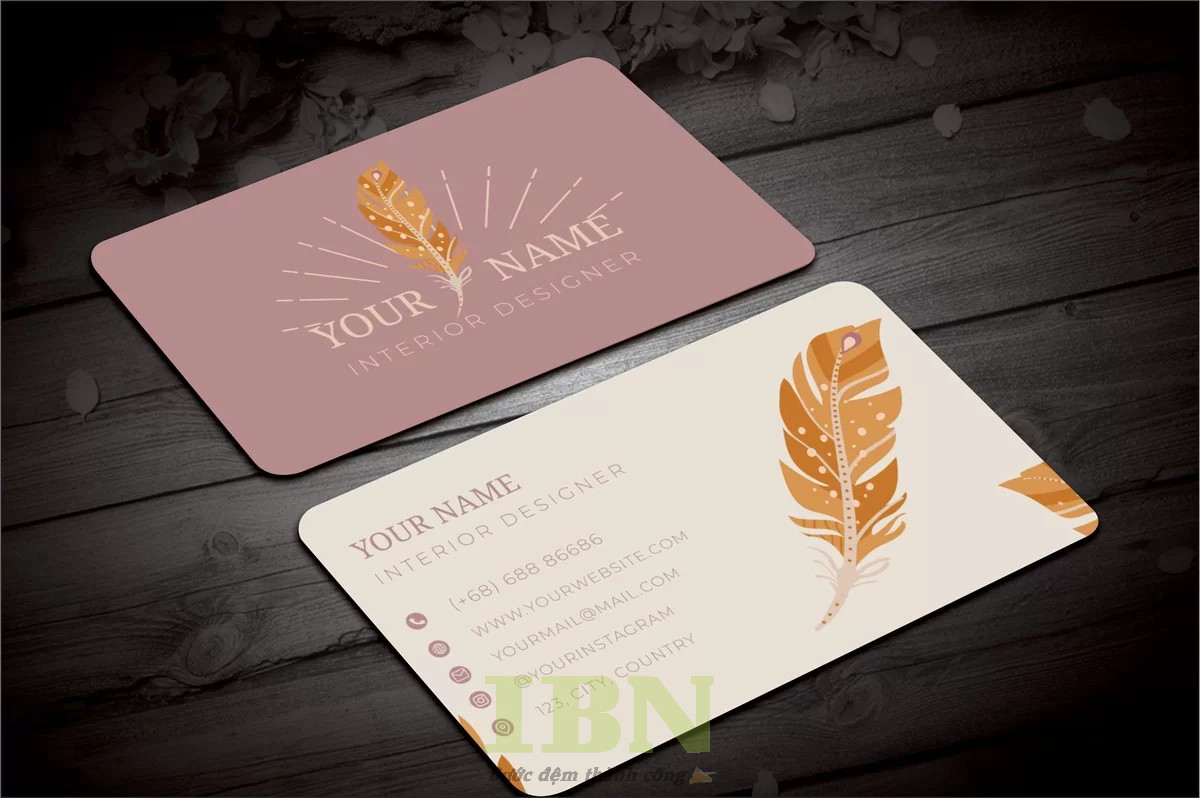 Mẫu card visit nội thất bo góc