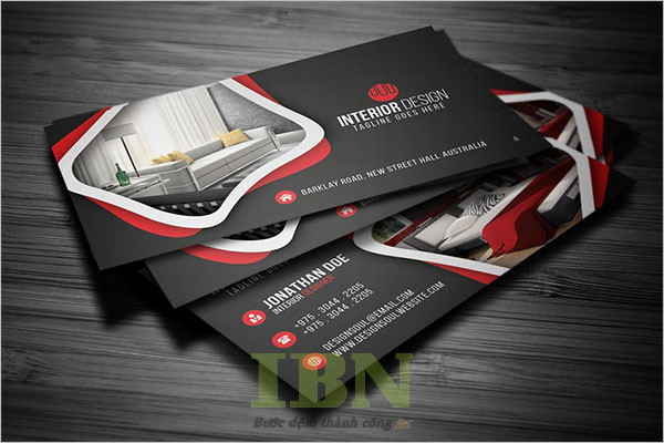Mẫu name card nội thất thiết kế ấn tượng