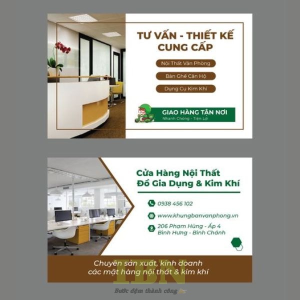 Mẫu danh thiếp nội thất tối giản