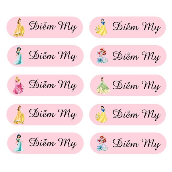 Mẫu nhãn tên cho bé gái