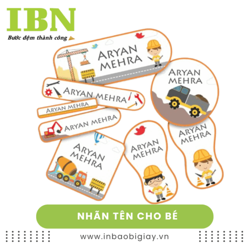 nhãn tên cho bé