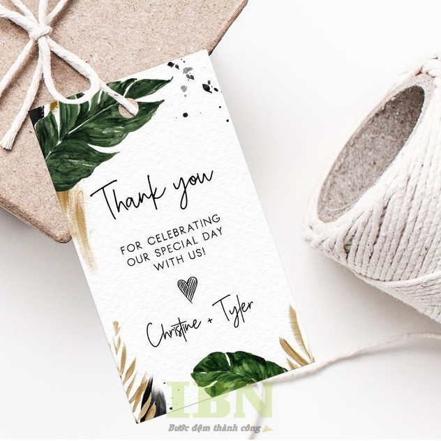 Mẫu tag cảm ơn hình chữ nhật