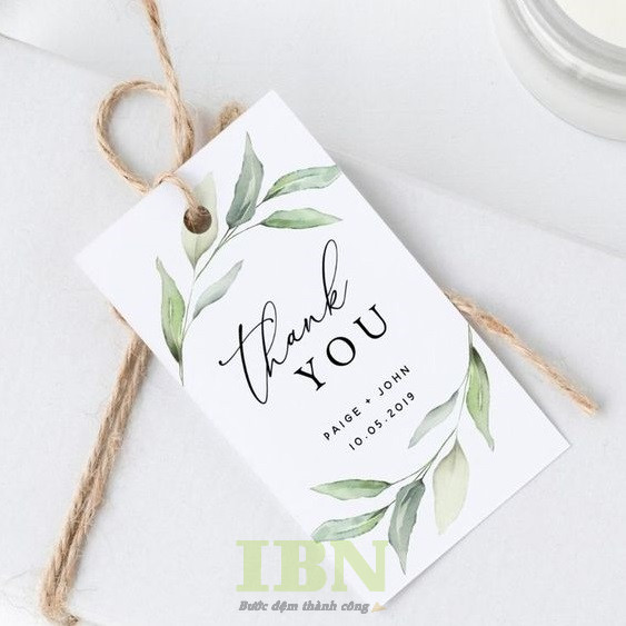Mẫu tag cảm ơn phong cách nhẹ nhàng