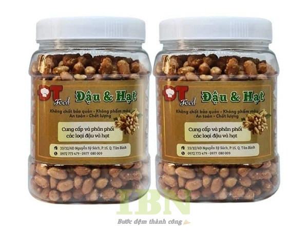 Mẫu tem đậu phộng dán thân hộp