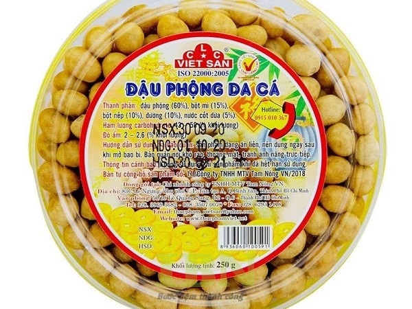 Mẫu tem nhãn hộp đậu phộng