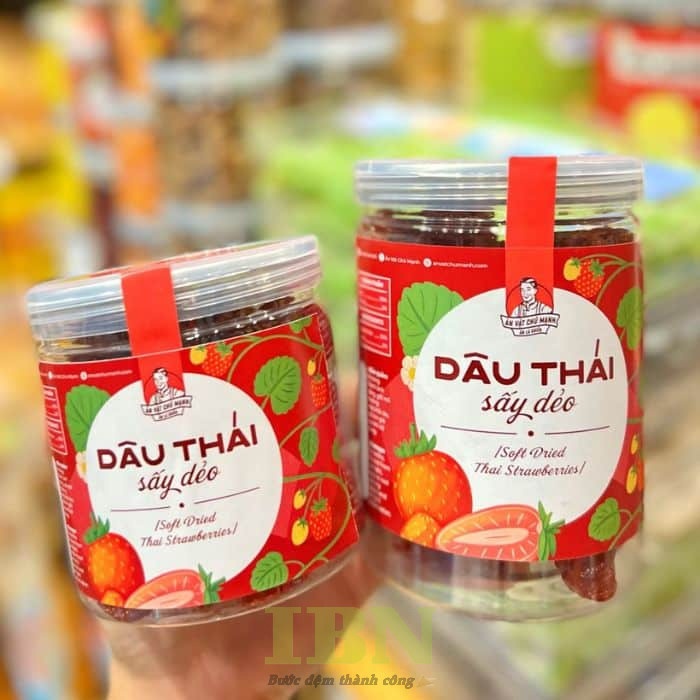 Mẫu tem nhãn dán hộp đựng dâu tây