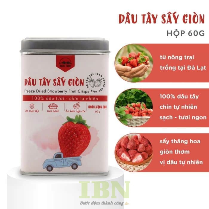 Mẫu tem dâu tây thiết kế bắt mắt