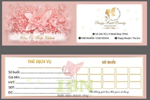 Mẫu thẻ dịch vụ spa đẹp, tinh tế