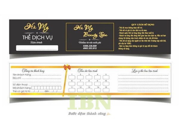 Mẫu thẻ dịch vụ spa gập 3