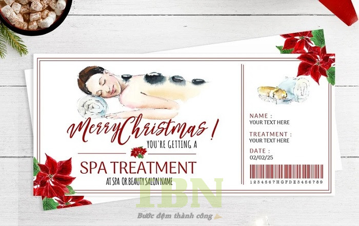 Mẫu voucher giảm giá mùa giáng sinh cho spa