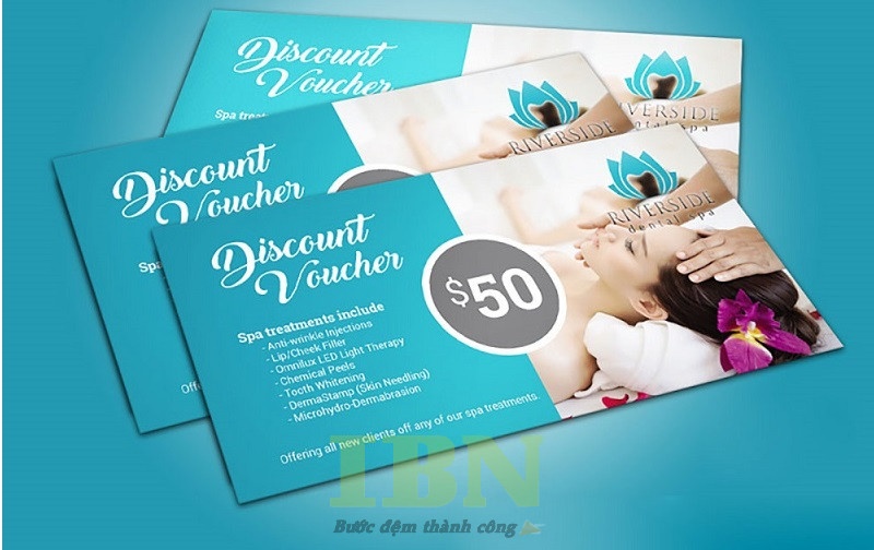 Mẫu voucher giảm giá cho spa, thiết kế đẹp