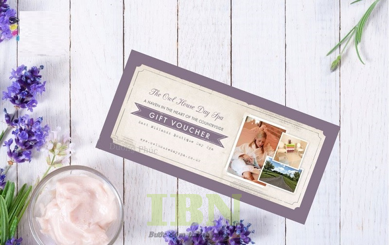 Mẫu voucher spa tone màu nhẹ nhàng, tinh tế