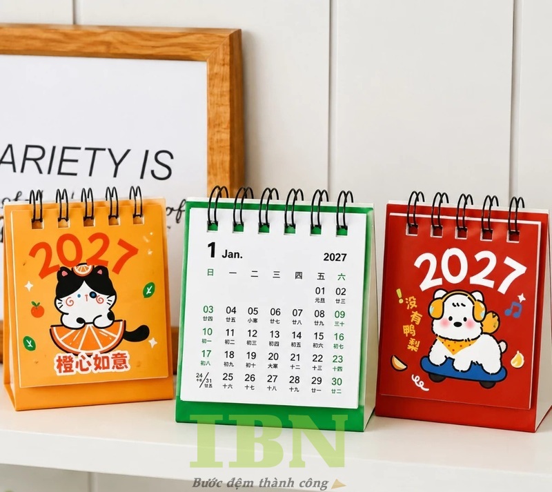 Các chất liệu thường dùng để in lịch để bàn chữ A