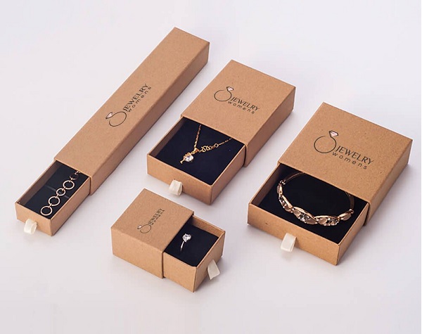 Mẫu hộp giấy kraft đựng trang sức theo set sang trọng, tinh tế