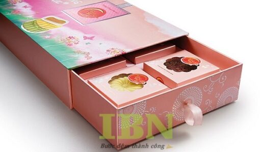 Mẫu hộp giấy ngăn kéo đựng bánh