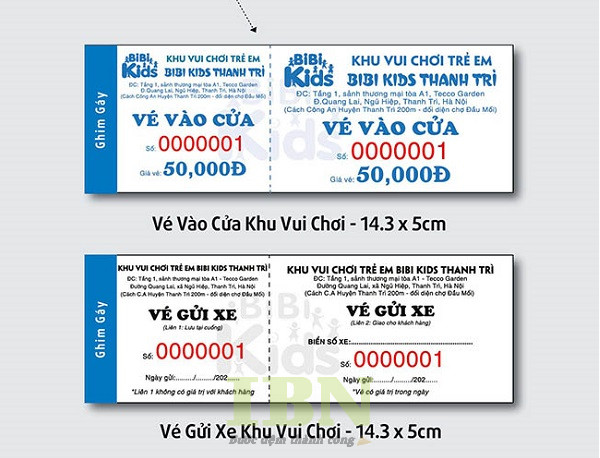 Mẫu vé vào cửa giá rẻ, cấn răng cưa giũa
