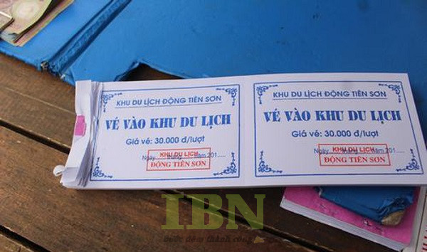 Mẫu vé vào cổng khu du lịch