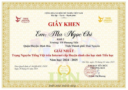 Kích thước giấy khen học sinh