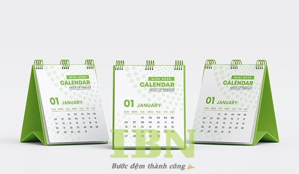 Mẫu lịch để bàn chữ A dáng đứng