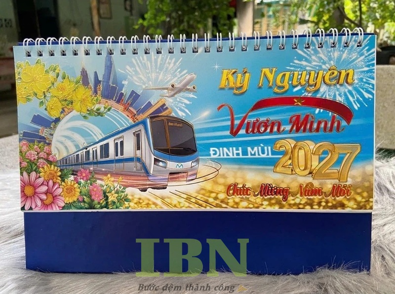 Mẫu lịch để bàn chữ A năm 2027
