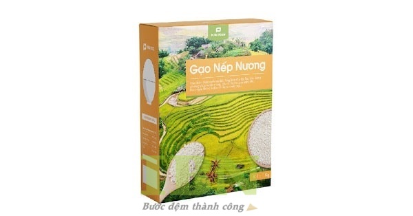 Mẫu hộp giấy đựng gạo Nếp Hương