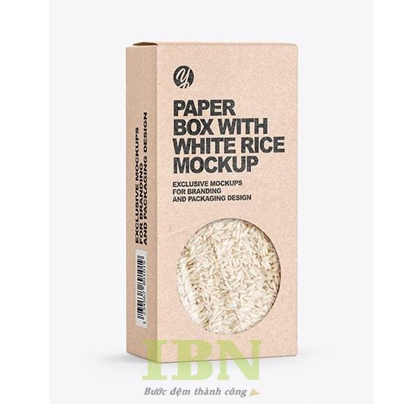 Mẫu hộp đựng gạo bằng giấy Kraft