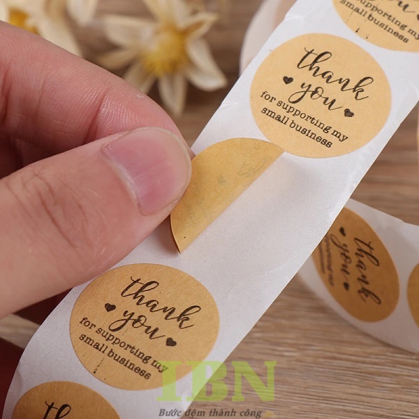 Mẫu tem decal giấy kraft hình tròn