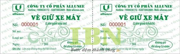 Mẫu vé giữ xe gắn máy