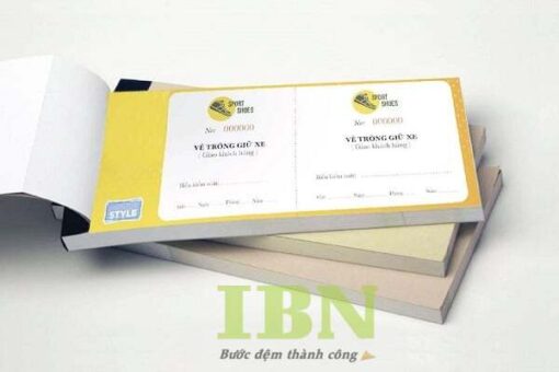 Mẫu vé giữ xe thiết kế theo yêu cầu