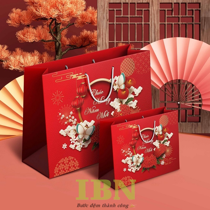 Mẫu túi giấy đựng quà Tết thiết kế đẹp, thu hút