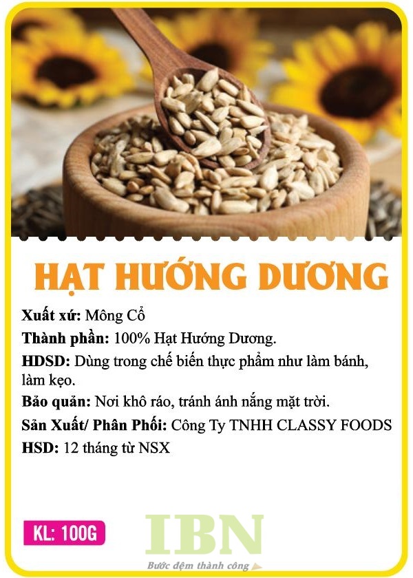 Mẫu tem hạt hướng dương hình chữ nhật