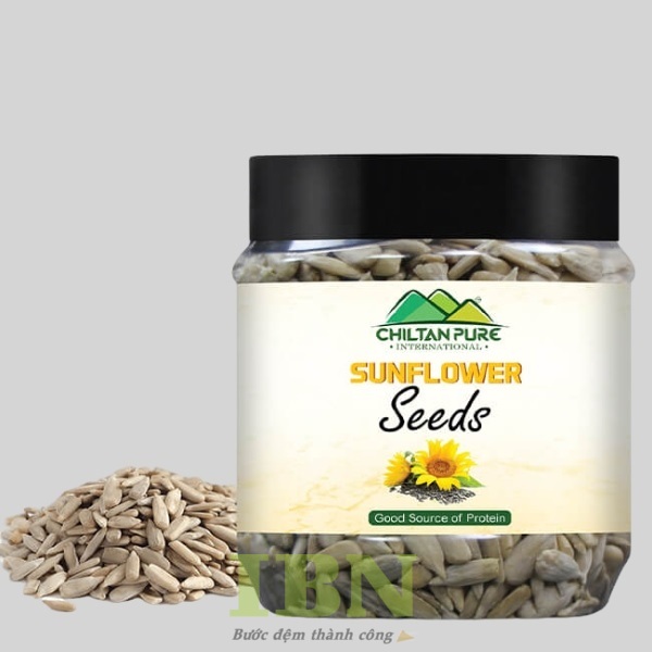 Mẫu tem hạt hướng dương dán thân hộp